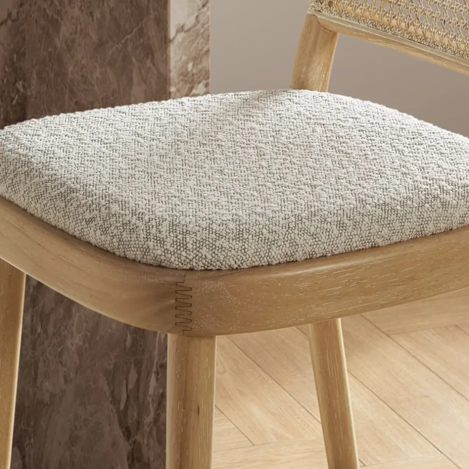 Discount Edith Cane Bar Stool, White Wash Stools & Bar Stools
