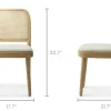 Discount Edith Cane Chair, White Wash Dining Chairs