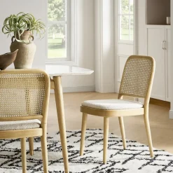 Discount Edith Cane Chair, White Wash Dining Chairs