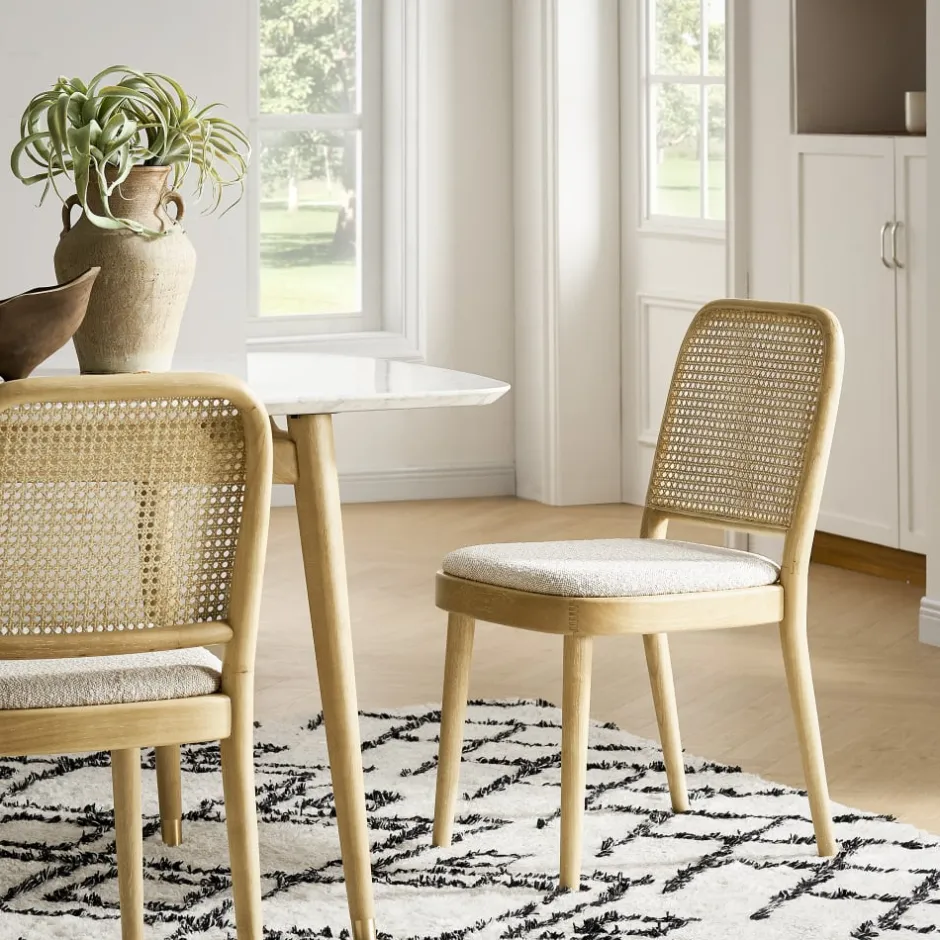 Discount Edith Cane Chair, White Wash Dining Chairs