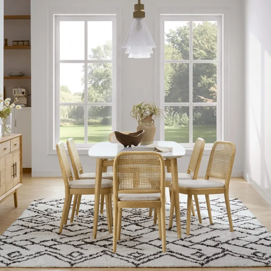 Discount Edith Cane Chair, White Wash Dining Chairs