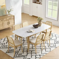 Discount Edith Cane Chair, White Wash Dining Chairs