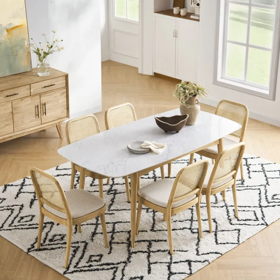 Discount Edith Cane Chair, White Wash Dining Chairs