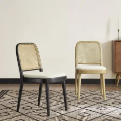 Discount Edith Cane Chair, White Wash Dining Chairs
