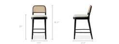 Hot Edith Cane Counter Stool, Black Small Dining Room Furniture|Stools & Bar Stools