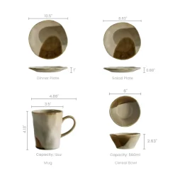Outlet Eleanor 4-Piece Dinnerware Set Tableware|Small Dining Room Furniture