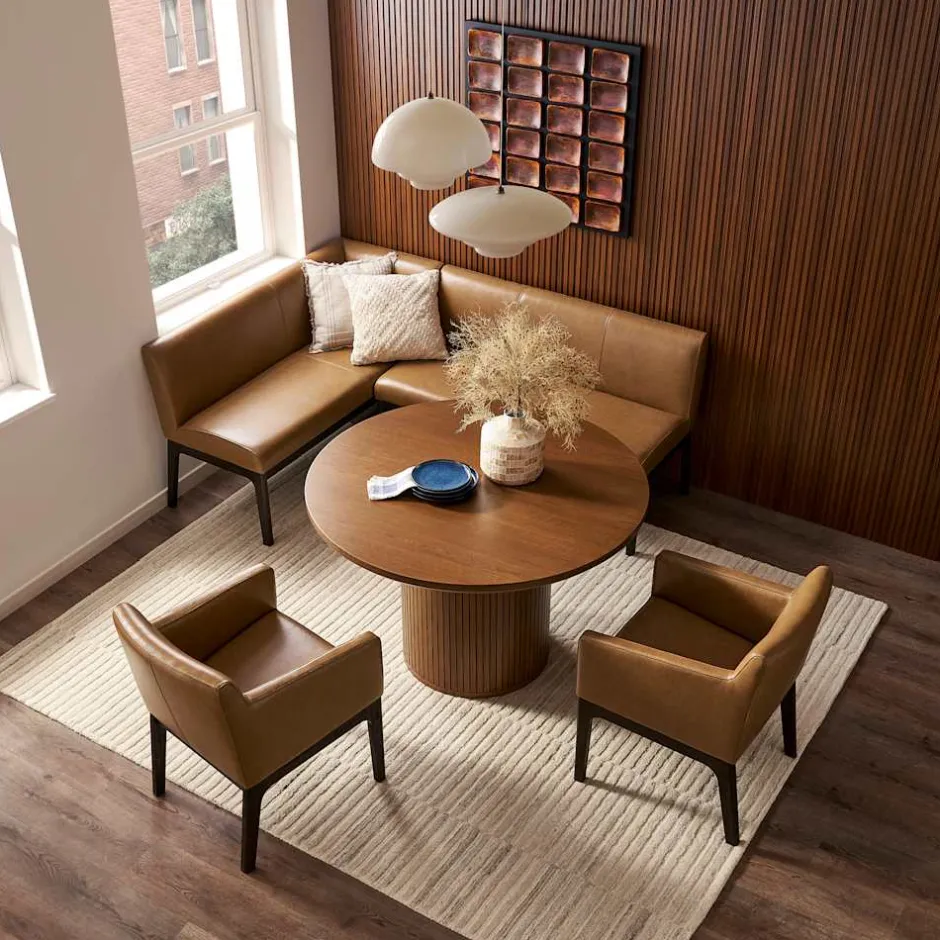 New Elliot Leather Banquette Bench Benches|Small Dining Room Furniture