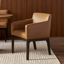 Sale Elliot Leather Dining Arm Chair Dining Chairs|Small Dining Room Furniture
