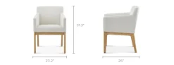 Outlet Elliot Performance Fabric Dining Arm Chair Dining Chairs|Small Dining Room Furniture