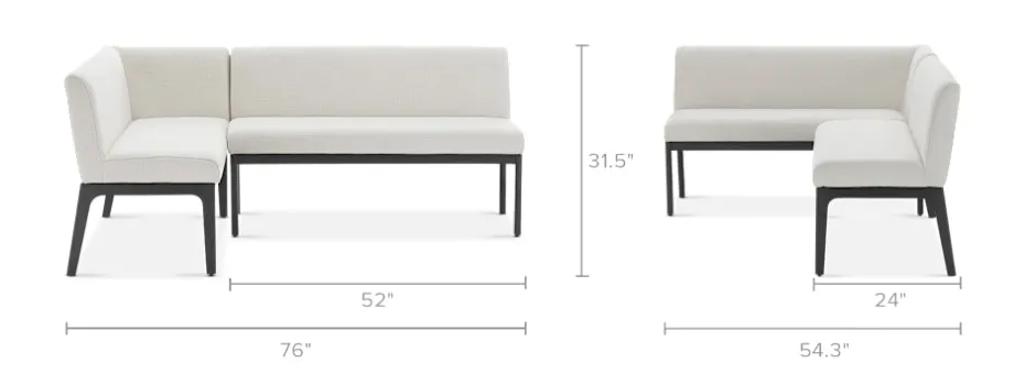 Sale Elliot Performance Fabric L-Shape Banquette Benches|Small Dining Room Furniture
