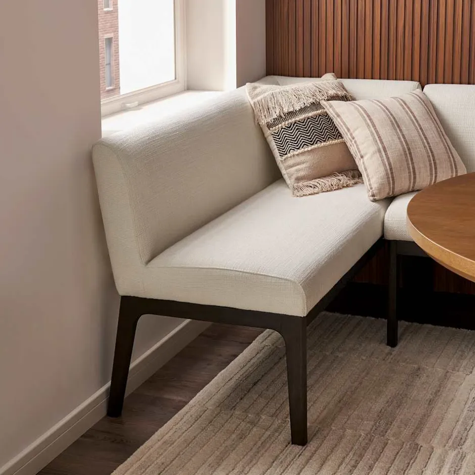New Elliot Performance Fabric Right Banquette Bench Benches|Small Dining Room Furniture