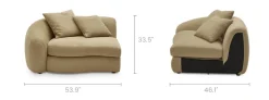 Online Fable Leather Left Arm Sofa Armchairs And Accent Chairs|Leather Sofas