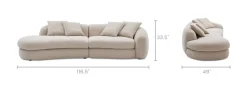 New Fable Performance Fabric Side Chaise Sofa 3 Seater Sofas