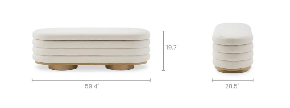 Sale Freida Performance Bouclé Storage Bench Small Bedroom Furniture|Benches