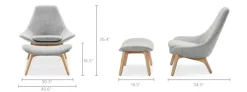 New Gable High Armchair & Ottoman Set Armchairs And Accent Chairs|Living Room Sets