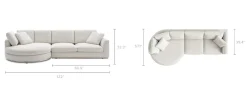 Clearance Hamilton Leather Round Chaise Sectional Sofa Leather Sofas|Sectional Sofas