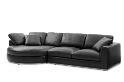 Clearance Hamilton Leather Round Chaise Sectional Sofa Leather Sofas|Sectional Sofas