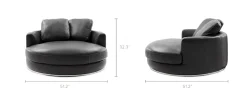Outlet Hamilton Leather Round Swivel 1.5 Seater Armchair Armchairs And Accent Chairs