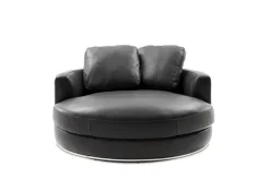 Outlet Hamilton Leather Round Swivel 1.5 Seater Armchair Armchairs And Accent Chairs