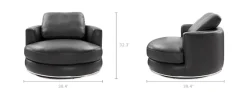Sale Hamilton Leather Round Swivel Armchair Armchairs And Accent Chairs