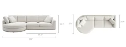 Clearance Hamilton Round Chaise Sectional Sofa Sectional Sofas