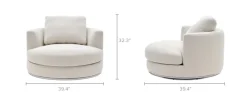 Outlet Hamilton Round Performance Fabric Swivel Armchair Armchairs And Accent Chairs
