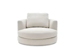 Outlet Hamilton Round Performance Fabric Swivel Armchair Armchairs And Accent Chairs