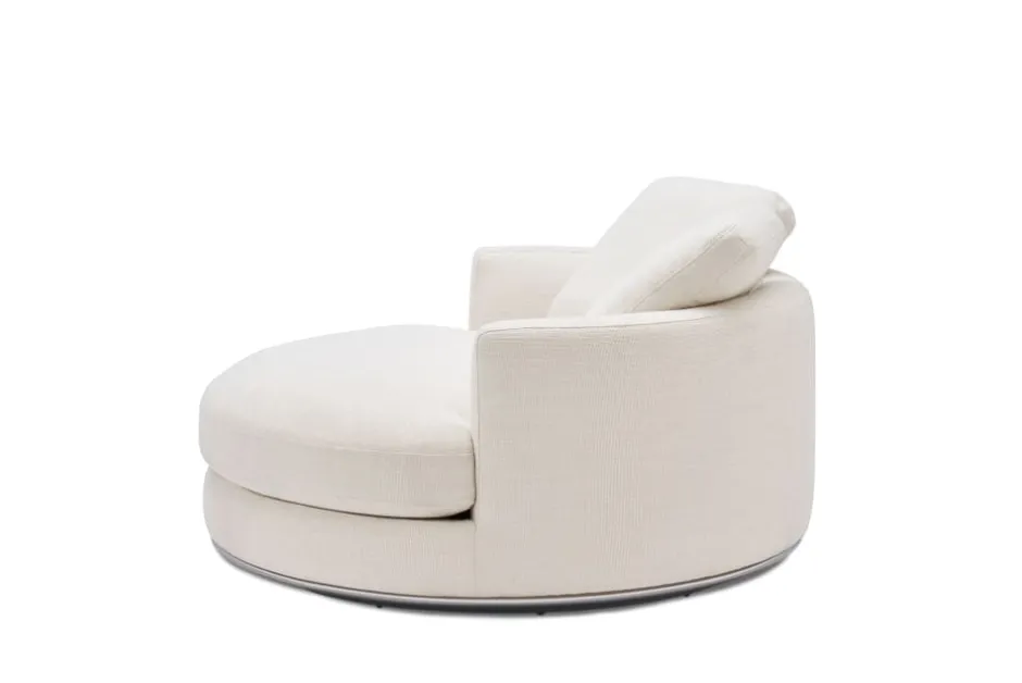 Clearance Hamilton Round Performance Fabric Swivel 1.5 Seater Armchair Armchairs And Accent Chairs