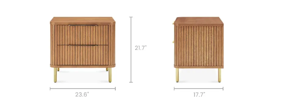 New Harper 2-Drawer Nightstand Small Bedroom Furniture|Nightstands & Bedside Tables