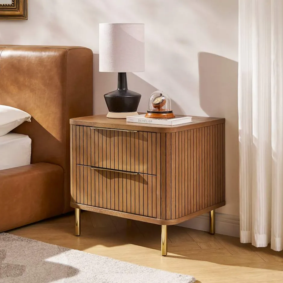 New Harper 2-Drawer Nightstand Small Bedroom Furniture|Nightstands & Bedside Tables