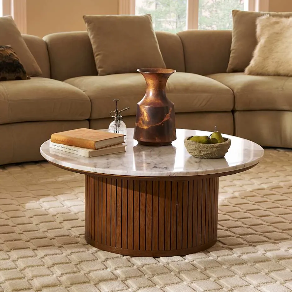 New Harper Marble Round Coffee Table Coffee Tables