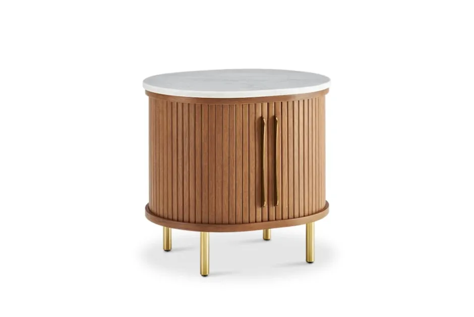 Discount Harper Marble Storage Side Table Nightstands & Bedside Tables|Side Tables