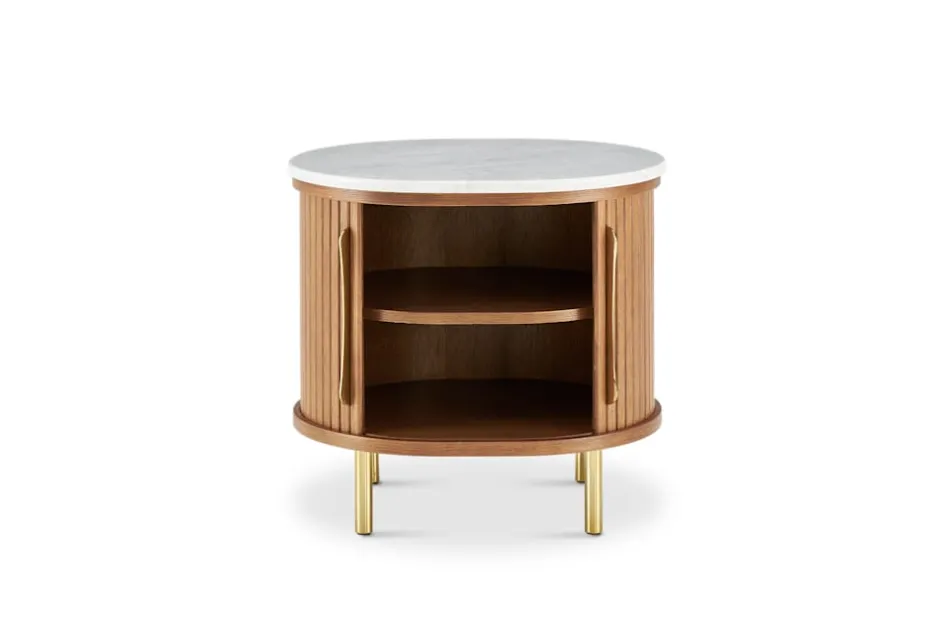 Discount Harper Marble Storage Side Table Nightstands & Bedside Tables|Side Tables
