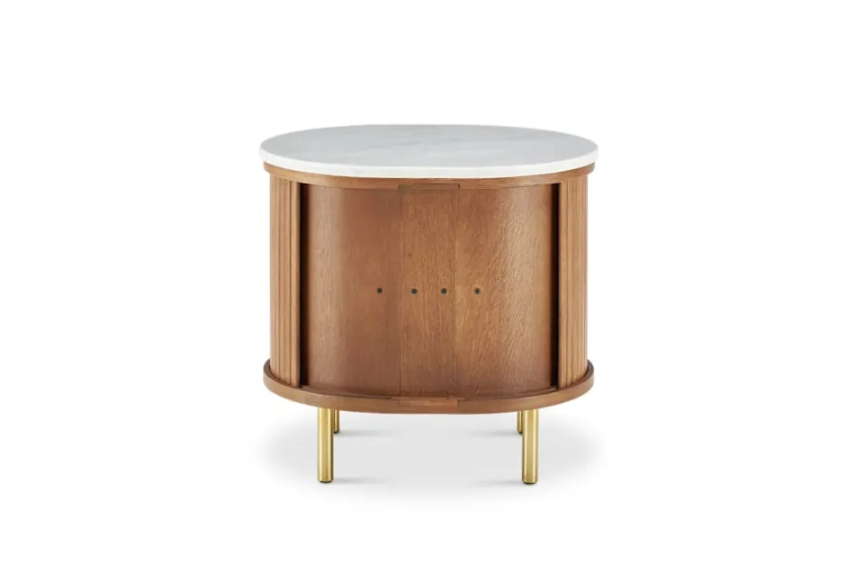 Discount Harper Marble Storage Side Table Nightstands & Bedside Tables|Side Tables