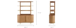 Discount Harper Small Sideboard with Hutch Small Space Storage|Shelves & Bookcases