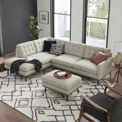 Online Isaac Bumper Chaise Sectional Sofa with Ottoman Living Room Sets|Living Room Sets