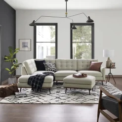 Online Isaac Bumper Chaise Sectional Sofa with Ottoman Living Room Sets|Living Room Sets