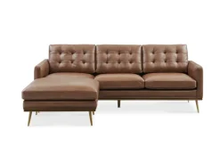 Discount Isaac Leather Reversible Sectional Sofa Leather Sofas|Sectional Sofas