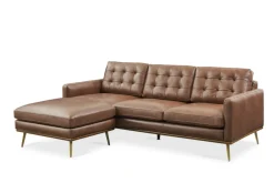 Discount Isaac Leather Reversible Sectional Sofa Leather Sofas|Sectional Sofas