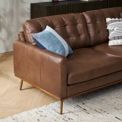 Discount Isaac Leather Sofa Small Living Room Furniture|Leather Sofas