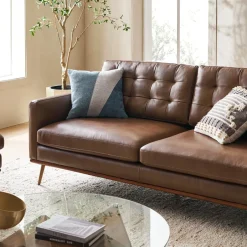 Discount Isaac Leather Sofa Small Living Room Furniture|Leather Sofas