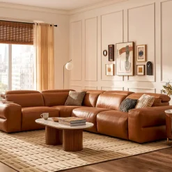 New Jaron Leather Corner Sofa Armchairs And Accent Chairs|Leather Sofas