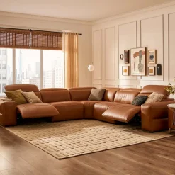 New Jaron Leather Corner Sofa Armchairs And Accent Chairs|Leather Sofas