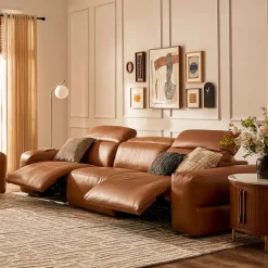 Hot Jaron Leather Recliner Extended Sofa Leather Sofas|3 Seater Sofas