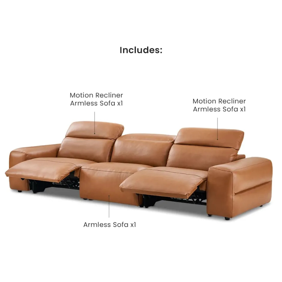 Hot Jaron Leather Recliner Extended Sofa Leather Sofas|3 Seater Sofas