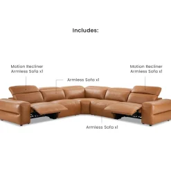 Clearance Jaron Leather Recliner L-Shaped Sectional Sofa Leather Sofas|Sectional Sofas