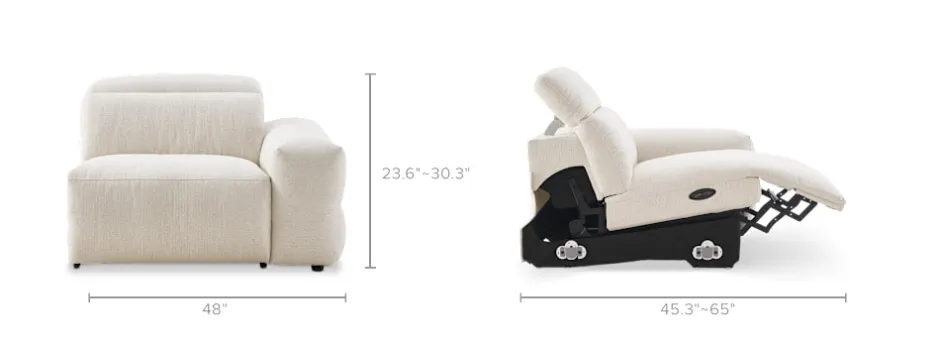 Hot Jaron Performance Fabric Motion Recliner Single Arm Sofa Armchairs And Accent Chairs|Modular Sofas