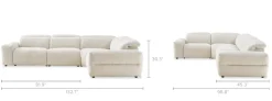Discount Jaron Performance Fabric Recliner Chaise Sectional Sofa Sectional Sofas