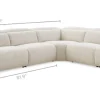 Sale Jaron Performance Fabric Recliner L-Shaped Sectional Sofa Sectional Sofas