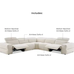 Sale Jaron Performance Fabric Recliner L-Shaped Sectional Sofa Sectional Sofas